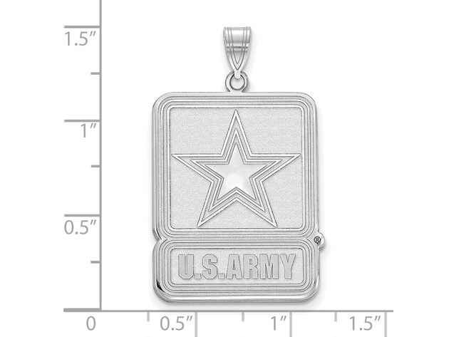 Sterling Silver Large United States Army Logo Pendant