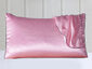 100% Silk Pillowcases with Trim: Set of 2 (Pink)