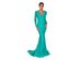 Terani Couture Women's Long Sleeve Open Back  Santin Mermaid Gown Esmerald Size 4
