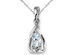Sterling Silver Aquamarine Pendant Necklace with Chain (1/3 Carat)
