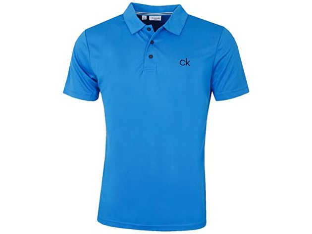 Calvin Klein Men's Chest Ck Logo Polo Shirt Blue Size Medium
