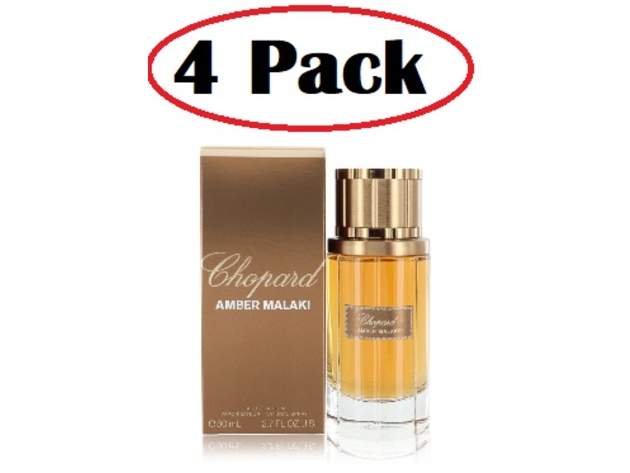 4 Pack of Chopard Amber Malaki by Chopard Eau De Parfum Spray (Unisex) 2.7 oz