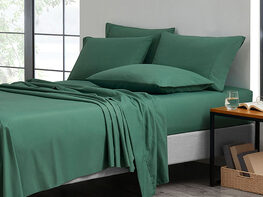 6-Piece Bamboo Comfort Luxury Sheet Set (Emerald-Queen)
