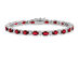 Lab Created Ruby Bracelet 10.80 Carat (ctw) in 14K White Gold