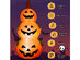 Costway 5 Ft  Halloween Inflatable 3-Pumpkin Stack Blow Up Pumpkin Ghost Yard Decoration 