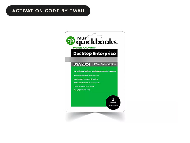 Intuit QuickBooks Desktop Enterprise 2024 (1 User) for Windows: 1-Year ...