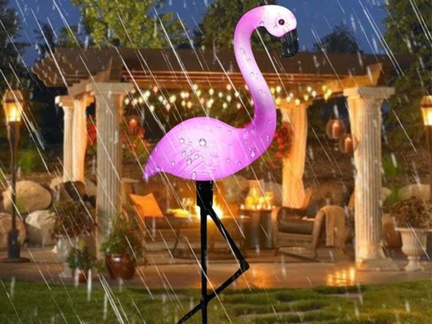 3pack LED Solar Lawn Garden Outdoor Light Lighting Ground Spotlight Flamingo US
