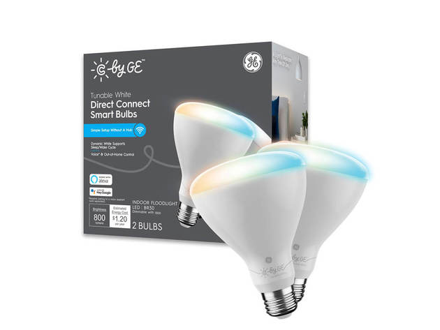 Cync by GE 93128978 Tunable White Direct Connect Smart Bulbs (2 LED BR30 Light Bulbs)
