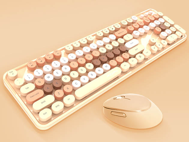 Retro Keyboard & Mouse Combo (Beige)