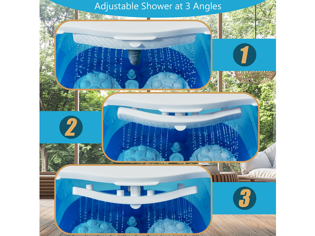 Costway Portable Foot Spa Bath Motorized Massager Electric Feet Salon Tub w/Shower Timer - Blue, White