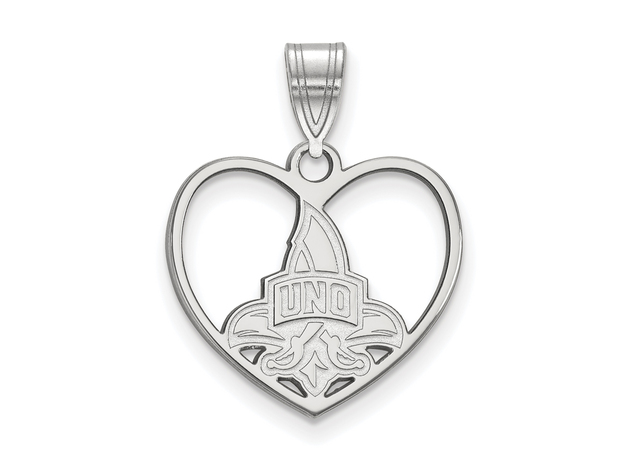 NCAA Sterling Silver U. of New Orleans Heart Pendant