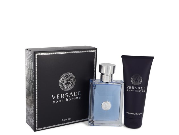 Versace Pour Homme by Versace Gift Set -- 3.4 oz Eau De Toilette Spray + 3.4 oz Shower Gel