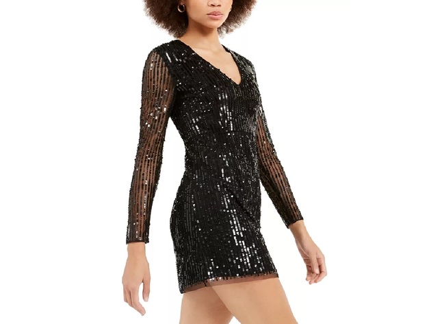 French Connection Women's Inari Embellished Dress Black Size 2