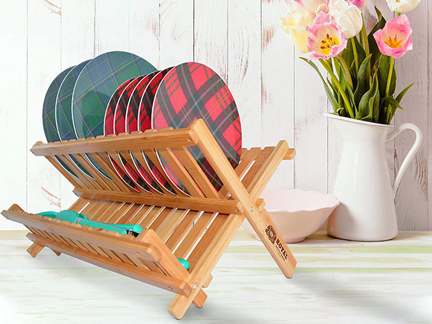 Bamboo 2-Tier Dish Drying Rack | theChive University