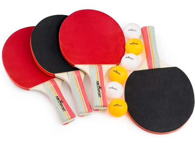 Table Tennis Ping Pong Set - 4 Paddles and 6 Balls
