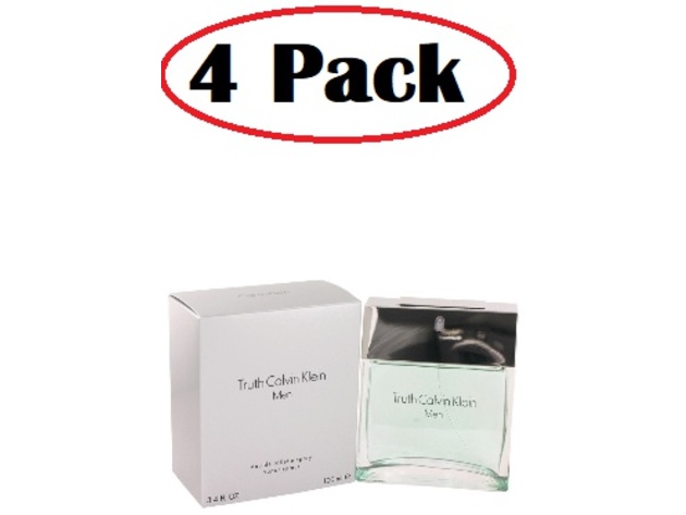 4 Pack of TRUTH by Calvin Klein Eau De Toilette Spray 3.4 oz