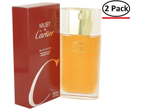 MUST DE CARTIER by Cartier Eau De Toilette Spray 3.4 oz for Women (Package of 2)
