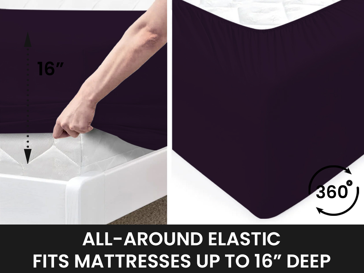 Super-Soft 1800 Series Bamboo Blend 3-Piece Sheet Set (Purple/Twin)