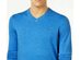 Tommy Hilfiger Men's Signature Regular-Fit Solid V-Neck Sweater Blue Size XX-Large