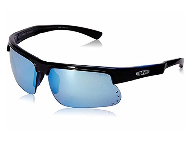 Revo Cusp S RE 1025 15 BL Polarized Rectangular Sunglasses, Black/Blue 67 mm - Black