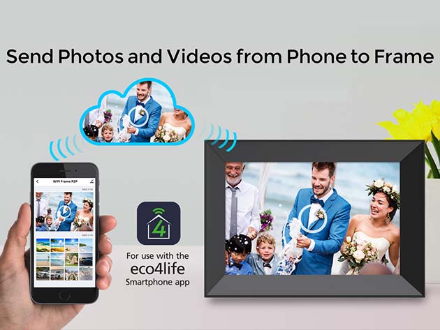 8" WiFi Digital Photo Frame with Auto Rotation & Photos/Videos Sharing