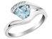 Created Aquamarine Ring 2/5 Carat (ctw) with Diamonds in Sterling Silver - 9