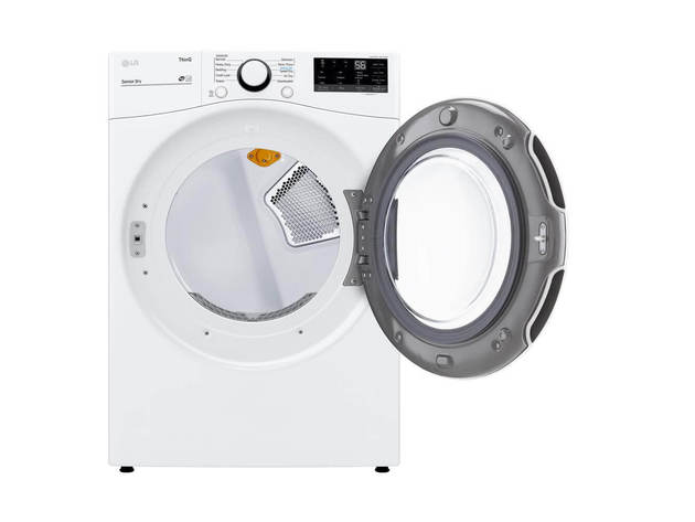 LG DLE3600W 7.4 cu. ft. Ultra Large Capacity Smart wi-fi Enabled White Front Load Electric Dryer with Built-In Intellig