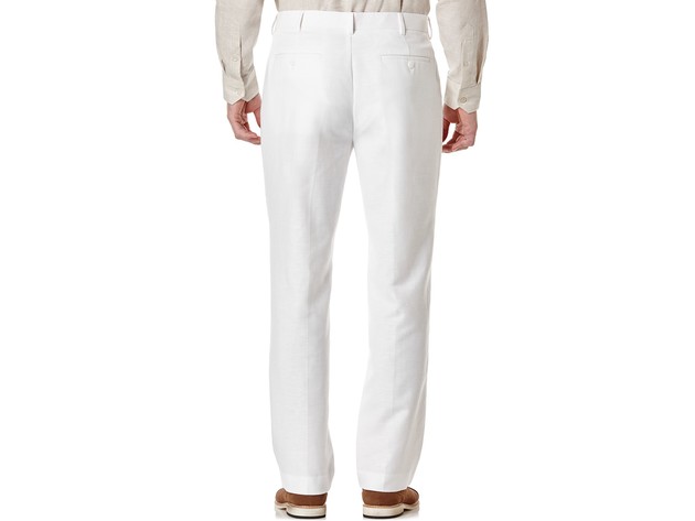 Cubavera Men's Flat Front Easy Care Linen Pants White Size 50x32