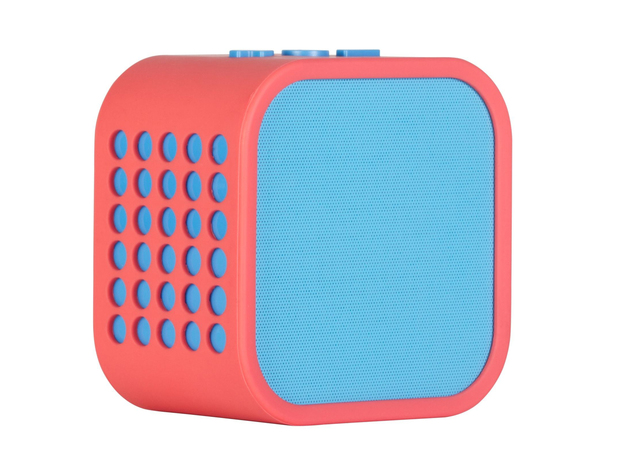 Vivitar Cube Bluetooth Speaker with Super Bass Subwoofer, Rechargeable and Portable, Melon/Blue (New Open Box)