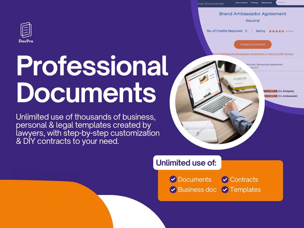 DocPro Professional Documents: Lifetime Subscription