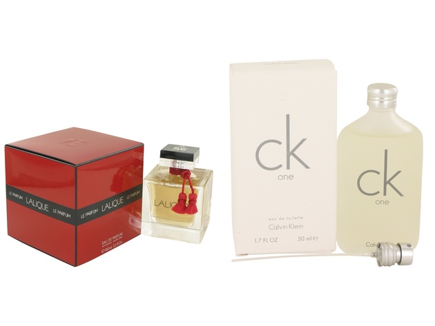 Gift set  Lalique Le Parfum by Lalique Eau De Parfum Spray 3.3 oz And  CK ONE EDT Pour/Spray (Unisex) 1.7 oz