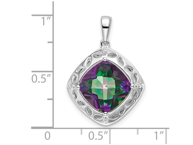 4.25 Carat (ctw) Mystic Fire Topaz Pendant Necklace in Sterling Silver with Chain