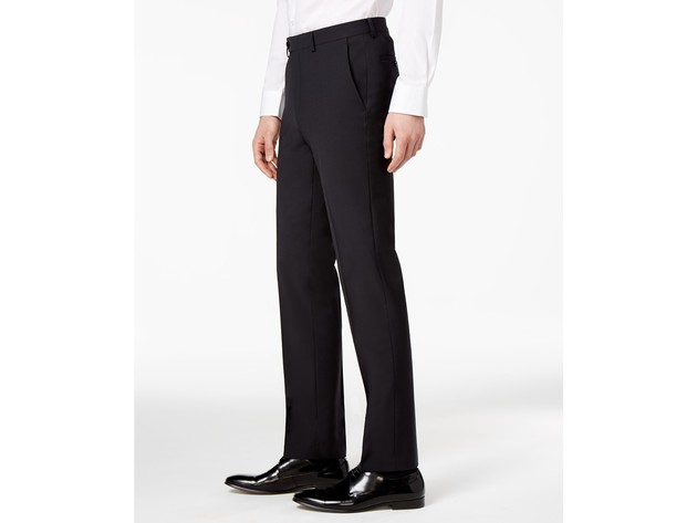 Bar III Men's Skinny Fit Stretch Wrinkle-Resistant Suit Pants Black Size 34x34