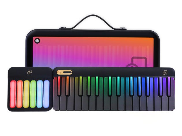 PopuPiano Smart Portable Keyboard Piano with Chord Pad + PopuBag (Black)