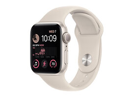 Apple Watch Series SE 2nd Gen (2022) GPS + Cellular with 40mm Silicone Band Starlight (Refurbished)