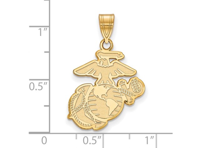 10k Yellow Gold Large U.S. Marine Corps Pendant