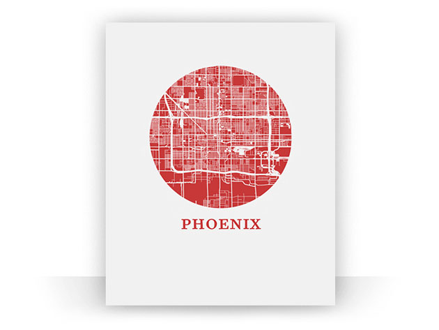 Phoenix City Map Print (18" x 24")