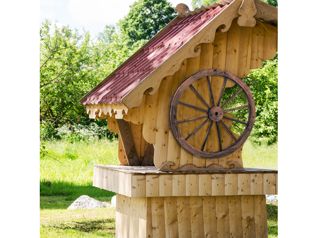 Costway Set of 2 30" Decorative Vintage Wood Garden Wagon Wheel w/Steel Rim Wall Decor