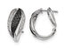3/10 Carat (ctw) Black & White Diamonds Omega Earrings in 14K White Gold