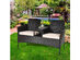 Costway Patio Rattan Chat Set Loveseat Sofa Table Chairs Conversation Cushioned Beige cover