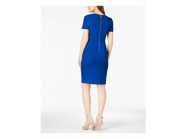 Calvin Klein Women's Seamed Scuba Crepe Sheath Dress Blue Size 8 |  StackSocial