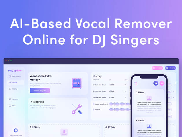 EasySplitter AI-Based Vocal Remover: Lifetime Subscription (Pro Plan)
