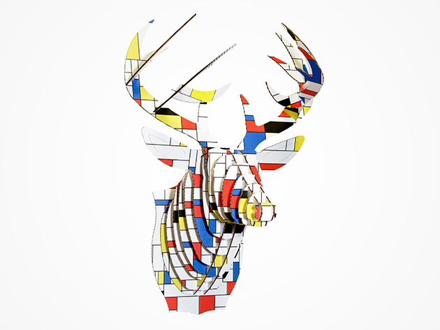 Modern Art Print Deer Head (Grid Pattern)
