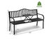 Costway Patio Garden Bench Steel Frame Adjustable Center Table Outdoor Porch Loveseats - Black