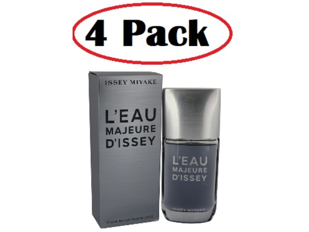 4 Pack of L'eau Majeure D'issey by Issey Miyake Eau De Toilette Spray 3.3 oz