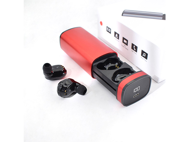 VibeWire V5.0 Touch Earbuds with Charging Case (Red/2 Pairs)