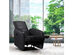Costway Manual Recliner Chair Contemporary Foldable-Back Leather Reclining Chair Sofa - Black