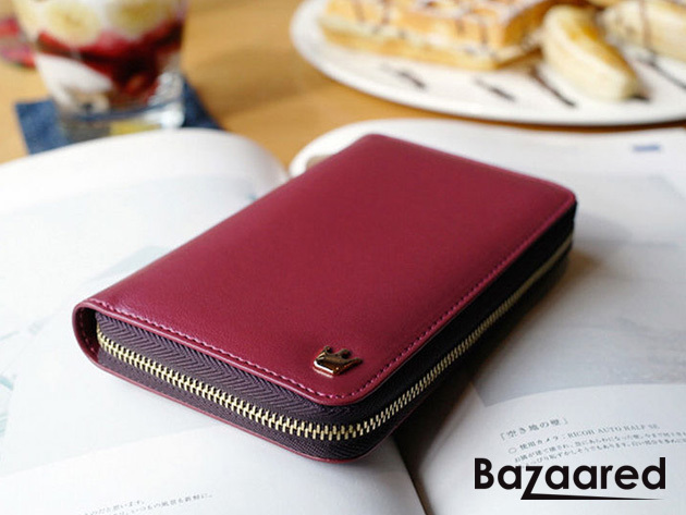The Spring-Fashion-Friendly Smartphone Zip Wallet (Wine Red)