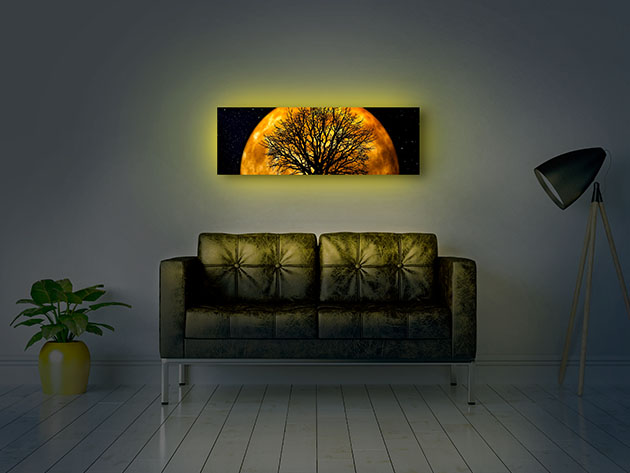 Led lights behind deals canvas