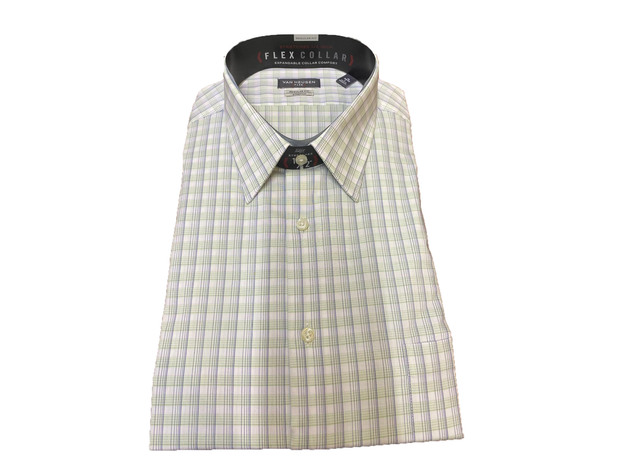 Van Heusen Men's Classic/Regular-Fit Wrinkle-Free Performance Stretch Flex Collar Plaid Dress Shirt Blue Size 15.5-32-33 | StackSocial Van Heusen Men's Classic/Regular-Fit Wrinkle-Free Performance Stretch Flex Collar Plaid Dress Shirt Blue Size 15.5-32-33 | StackSocial